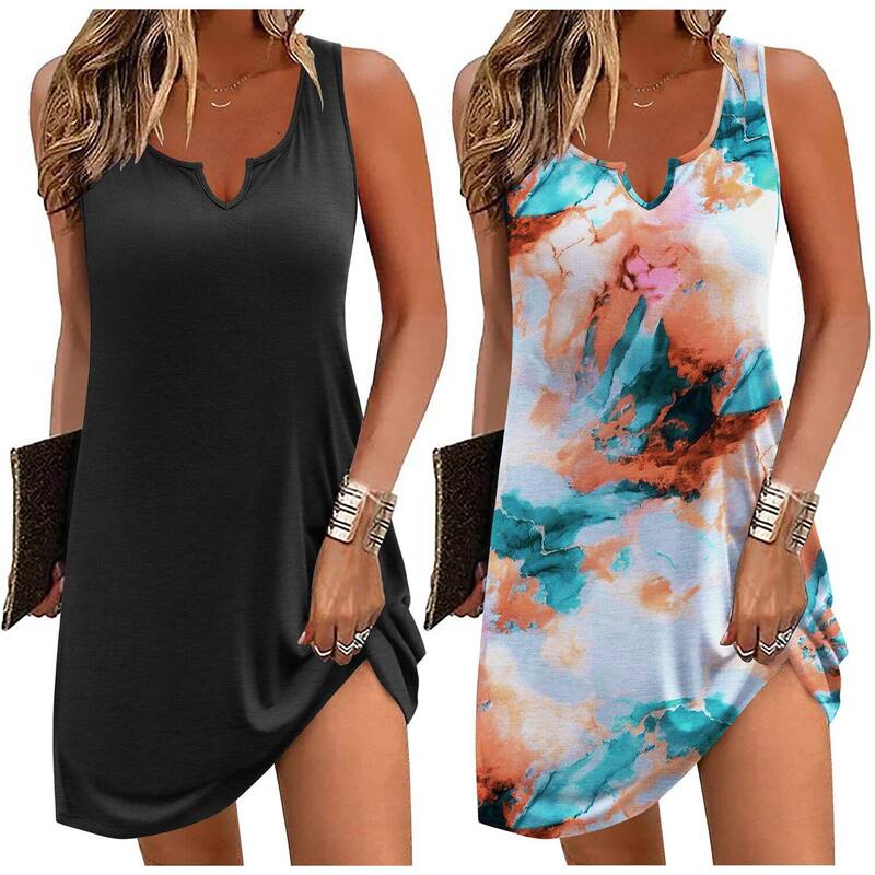 エコアー レディース アンダーお召しもの ナイト爵お召しもの Vのど首 プルオーバー Ekouaer Nightgowns Two Pack Tank Night Gown Sleep Shirt V Neck Soft Night Shirt Ladiesleep Dress Black Green Tie Dye 黒いこと