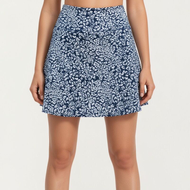 アンナカシ レディース ボトムスカート A ライン ハイウエスト プリント Anna-Kaci Women's Printed High Waist A-Line Skirt with Soft Flowing Fabric Smooth Wide Waistband Blue ブルー｜ReVida 店 9,975円