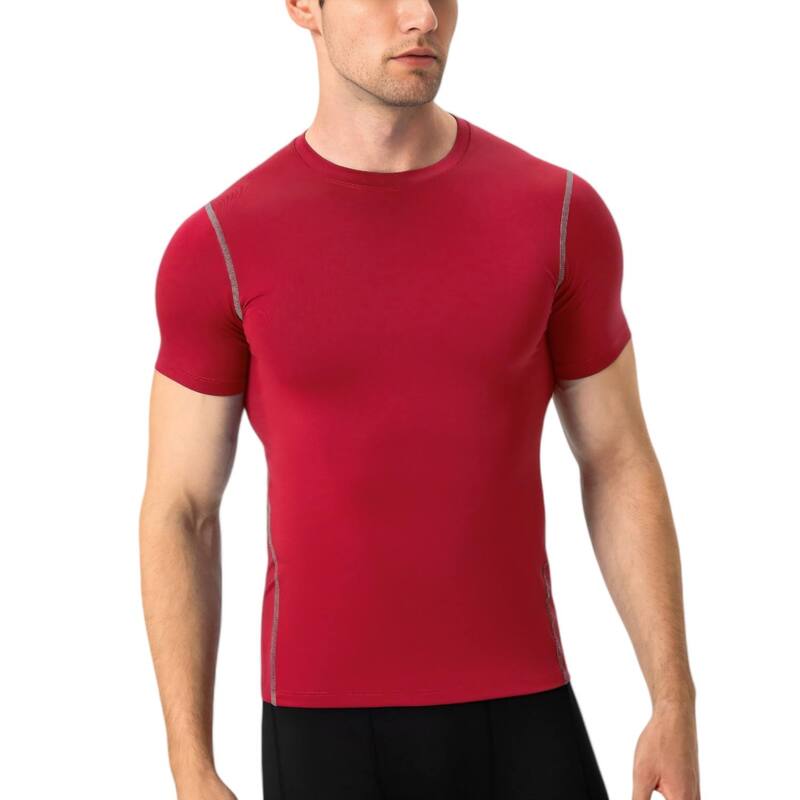 アンナカシ レディース トップス Tシャツ Anna-Kaci Menshort Sleeve Compression Shirt with Stretch Fit and Moisture-Wicking Fabric Red レッド｜ReVida 店