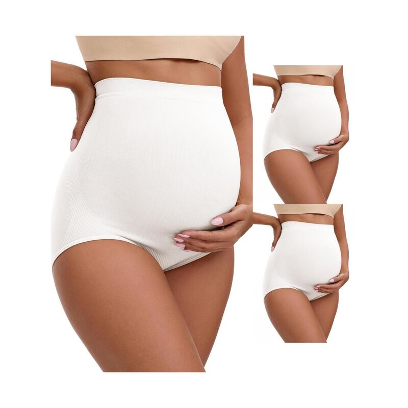 インスパイア 今めかしい レディース アンダーお召しもの ズボン下 御機嫌酉の方角 マタニティ INSPIRE CHIC 3 Packs Women\u0027s High Waist Maternity Briefs Hip Lifter Seamless Comfortable Pregnancy Ladies Panties White 白いこと
