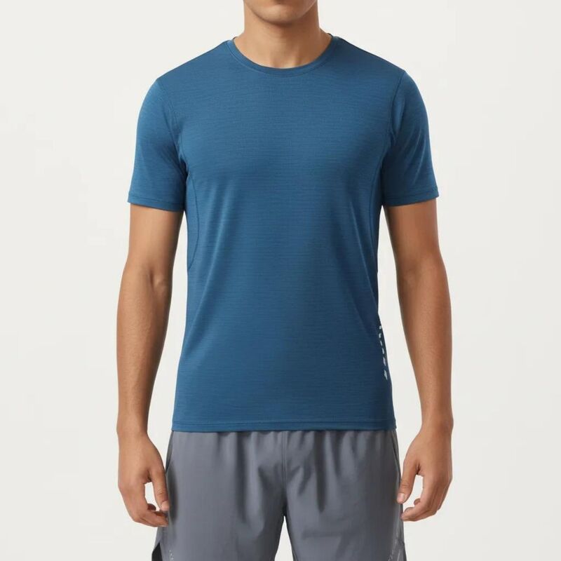 アンナカシ レディース トップス Tシャツ クルーネック ニット Anna-Kaci Men'short Sleeve Crew Neck Performance Tee with Lightweight Stretch Knit Fabric Teal ティール｜ReVida 店