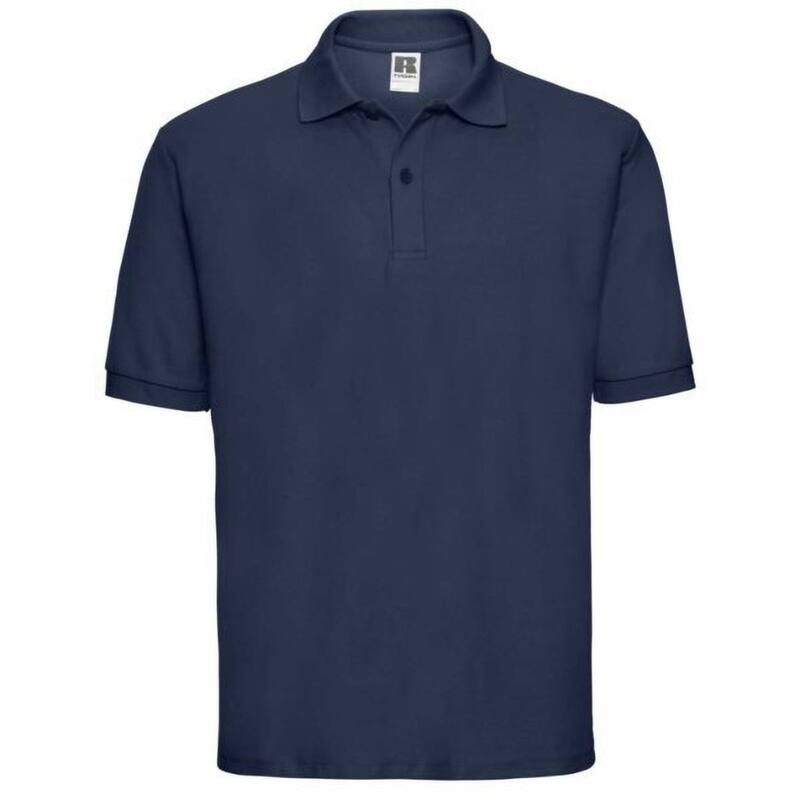 ジャージーズ レディース トップス Tシャツ ポロシャツ コットン JERZEES Russell Mens Classic Short Sleeve Polycotton Polo Shirt French Navy ネイビー|ReVida 店