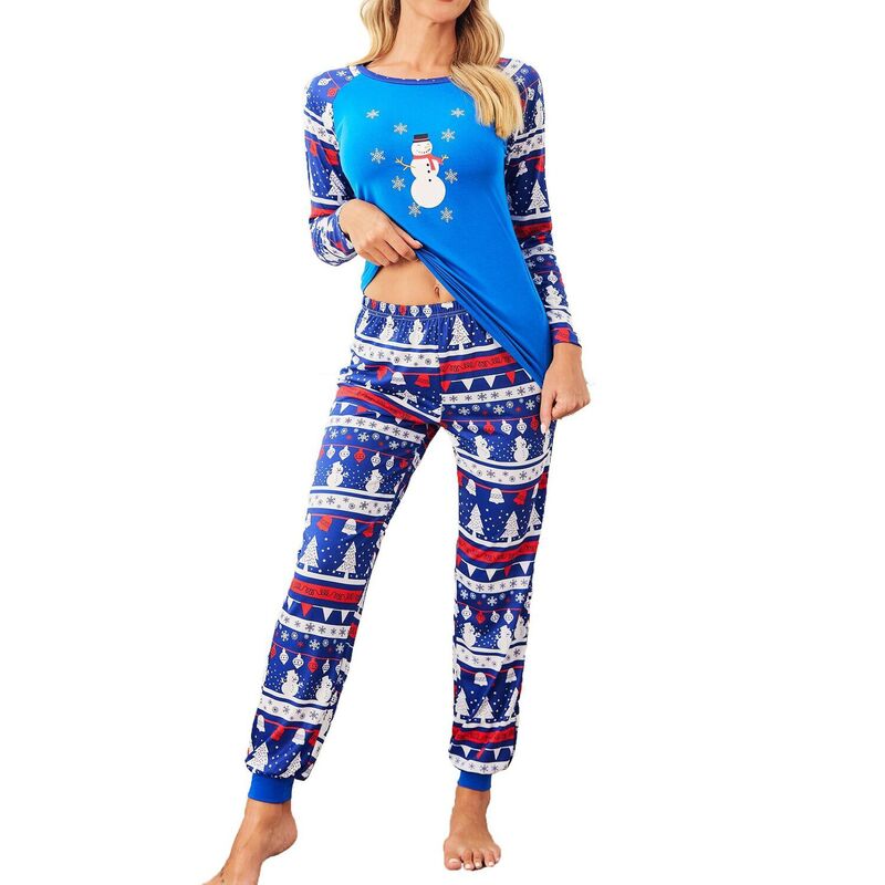 エコアー レディース アンダー御召しもの ナイト爵御召しもの 刷り上げる ズボン下 Ekouaer Women\u0027s Pajama Set Christmas Pjs Long Sleeve Printops and Pajamas Pantsoft Sleepwear Set Blue Cobalt Silver 青み