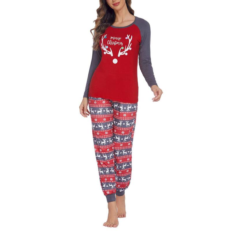 エコアー レディース アンダー御召しもの ナイト爵御召しもの 刷り上げる ズボン下 Ekouaer Women\u0027s Pajama Set Christmas Pjs Long Sleeve Printops and Pajamas Pantsoft Sleepwear Set Pattern Antlers