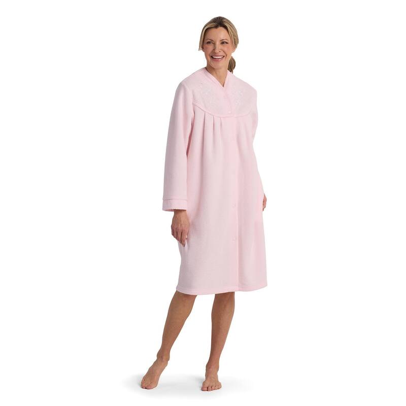 ミスエレインエッセンシャルズ レディース アンダー御召しもの ナイト爵御召しもの プチ パイル Petite Miss Elainessentials Brushed Back Terry Short Robe Pink サクラ色