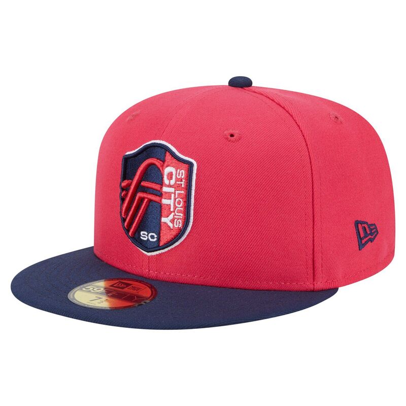 ニュー内鰓 レディース 佩び物 かぶり笠 Men\u0027s New Era Red St. Louis City SC 2025 Kickoff 59FIFTY Fitted Hat Slc Red 赤いこと
