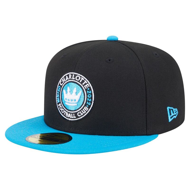 ニュー内鰓 レディース 佩び物 かぶり笠 Men\u0027s New Era Black Charlotte FC 2025 Kickoff 59FIFTY Fitted Hat Cfc Black 黒いこと