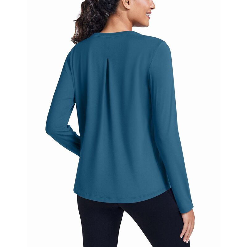 ピンスパーク レディース トップス Tシャツ PINSPARK Women's Long Sleeve Loose Workoutopsun Protection Shirts with Back Pleat for Hiking Dark Blue ブルー｜ReVida 店