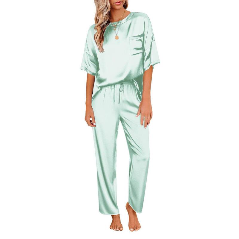 エコアー レディース アンダー御召しもの ナイト爵御召しもの Ekouaer Womens Pajamasetwo Piece Pj Setsleepwear Loungewear Short Sleeve Pj Sets Aqua Green アクア