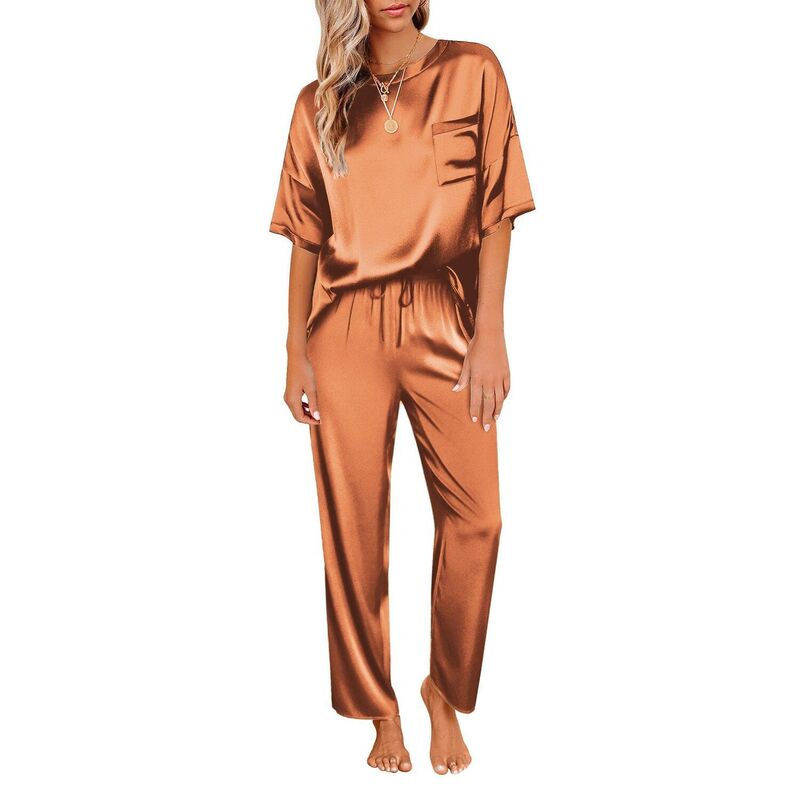 エコアー レディース アンダー御召しもの ナイト爵御召しもの Ekouaer Womens Pajamasetwo Piece Pj Setsleepwear Loungewear Short Sleeve Pj Sets Caramel