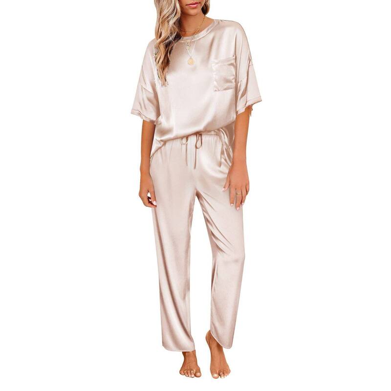 エコアー レディース アンダー御召しもの ナイト爵御召しもの Ekouaer Womens Pajamasetwo Piece Pj Setsleepwear Loungewear Short Sleeve Pj Sets Champagne 三鞭酒