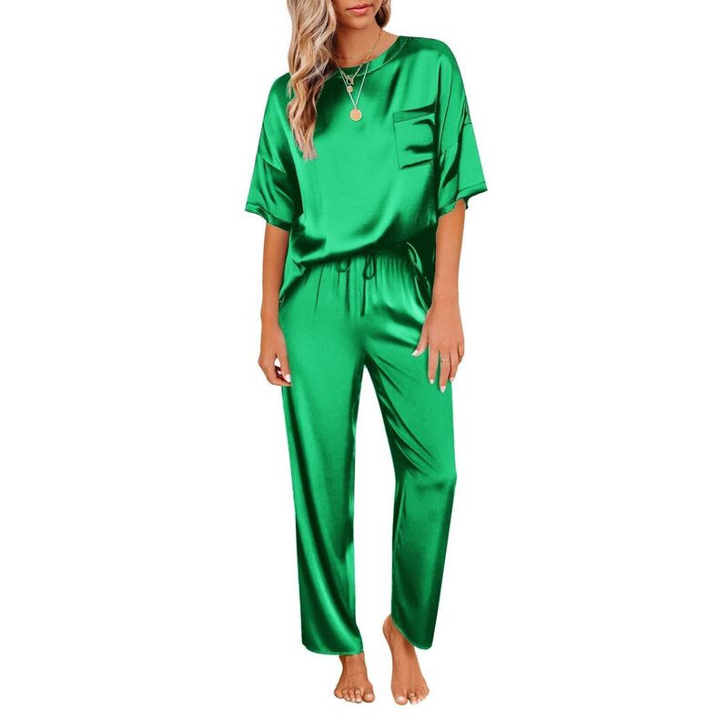 エコアー レディース アンダー御召しもの ナイト爵御召しもの Ekouaer Womens Pajamasetwo Piece Pj Setsleepwear Loungewear Short Sleeve Pj Sets Fresh Green 緑であること