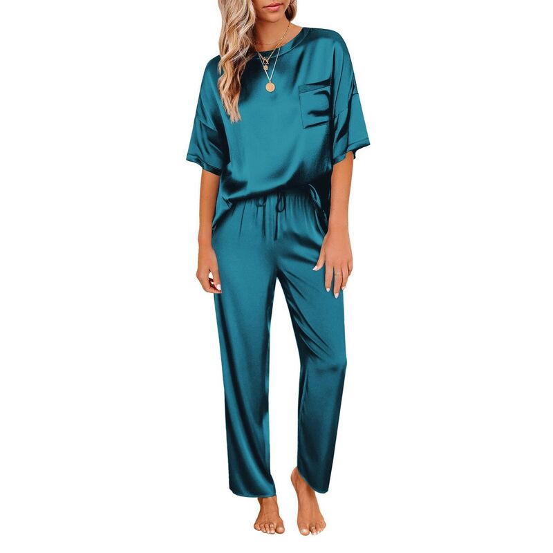 エコアー レディース アンダー御召しもの ナイト爵御召しもの Ekouaer Womens Pajamasetwo Piece Pj Setsleepwear Loungewear Short Sleeve Pj Sets Green 緑であること