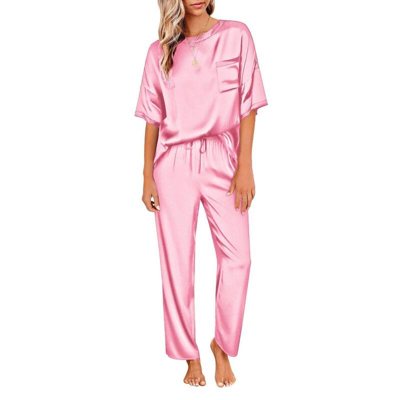 エコアー レディース アンダー御召しもの ナイト爵御召しもの Ekouaer Womens Pajamasetwo Piece Pj Setsleepwear Loungewear Short Sleeve Pj Sets Hot Pink サクラ色