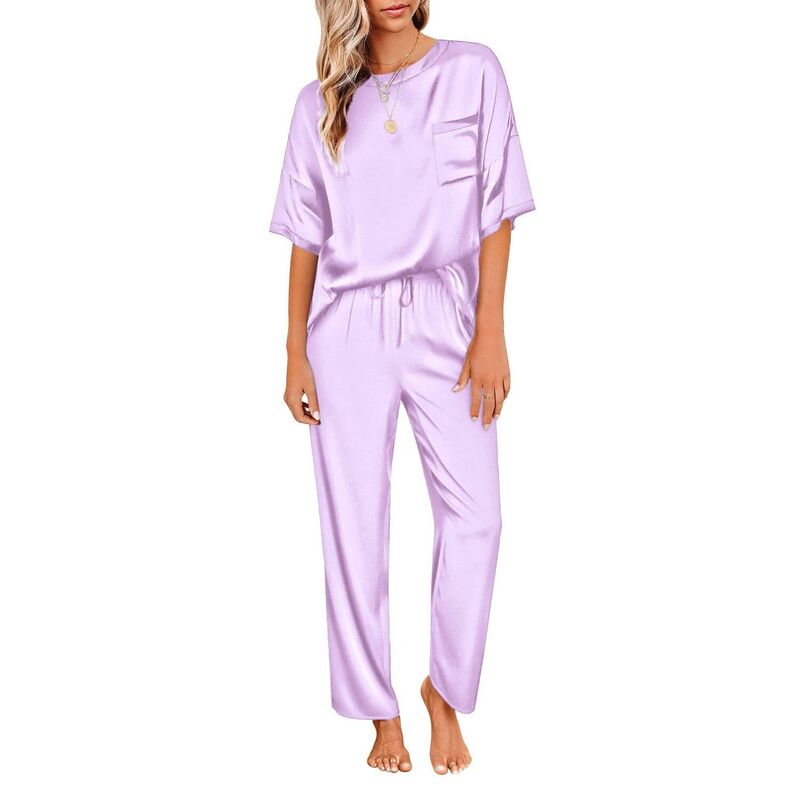 エコアー レディース アンダー御召しもの ナイト爵御召しもの Ekouaer Womens Pajamasetwo Piece Pj Setsleepwear Loungewear Short Sleeve Pj Sets Lavender ラベンダー