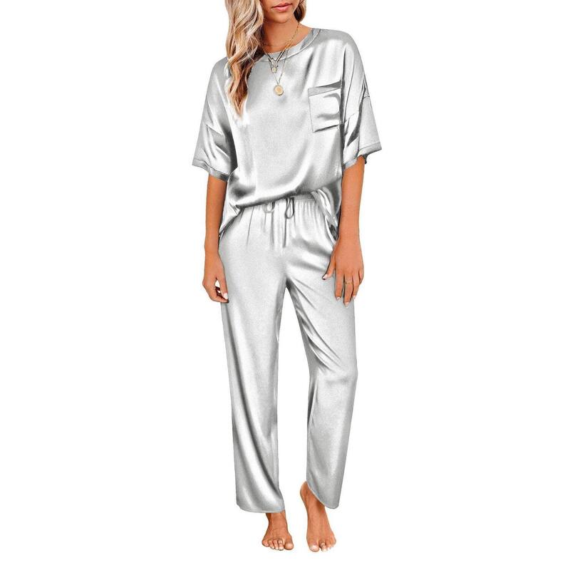 エコアー レディース アンダー御召しもの ナイト爵御召しもの Ekouaer Womens Pajamasetwo Piece Pj Setsleepwear Loungewear Short Sleeve Pj Sets Light Grey 薄墨色