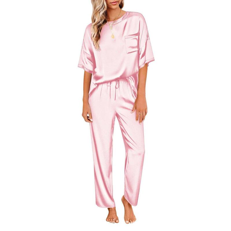 エコアー レディース アンダー御召しもの ナイト爵御召しもの Ekouaer Womens Pajamasetwo Piece Pj Setsleepwear Loungewear Short Sleeve Pj Sets Pink サクラ色