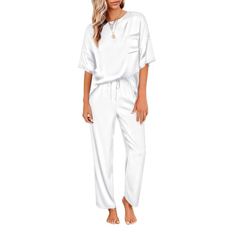 エコアー レディース アンダー御召しもの ナイト爵御召しもの Ekouaer Womens Pajamasetwo Piece Pj Setsleepwear Loungewear Short Sleeve Pj Sets White 白いこと