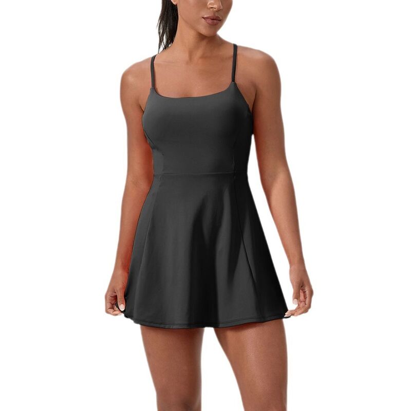 上半身大きさ レディース トップス 衣装 BODDYSIZE Women\u0027summer Dress Tennis Dress Athletic Dress with Built-インチ Bra U-Neck Adjustable Straps Black 黒いこと