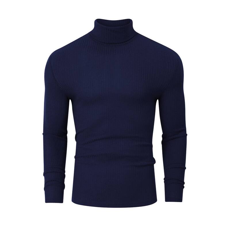 コジョイン レディース アウター ニット・セーター スリムフィット タートルネック Tシャツ Kojooin Men'stretch Muscle Tshirts Turtleneck Long Sleeve Knitees Casual Slim Fit Basic Shirtops Navy Blue ネイビー|ReVida 店