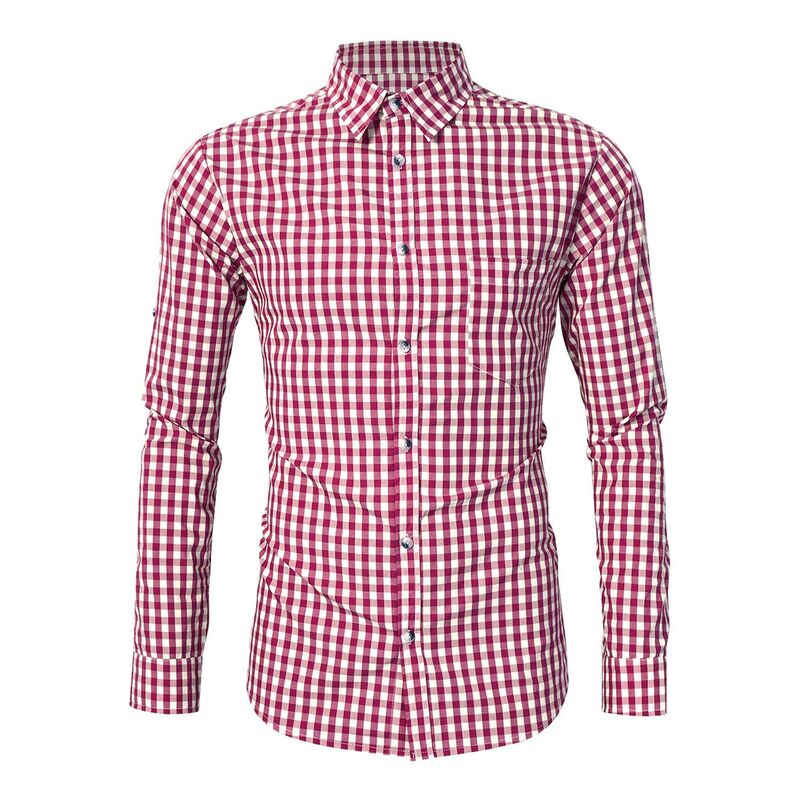 セオリア レディース トップス Tシャツ ボタンダウン ギンガムチェック ダウン ギンガム Seoria Men's Plaid Button Down Shirt Long Sleeves Dresshirt Wrinkle Free Casual Gingham Shirt Red Plaid レッド｜ReVida 店