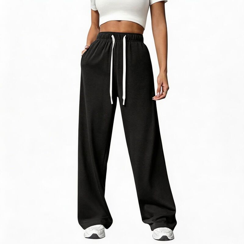 クリアラブ レディース ボトムス 心地よいズボン下 ワイドレッグ スウェットパンツ Clearlove Women\u0027s Baggy Wide Leg Sweatpants Casualounge Pajama Pants for Women Black 黒いこと