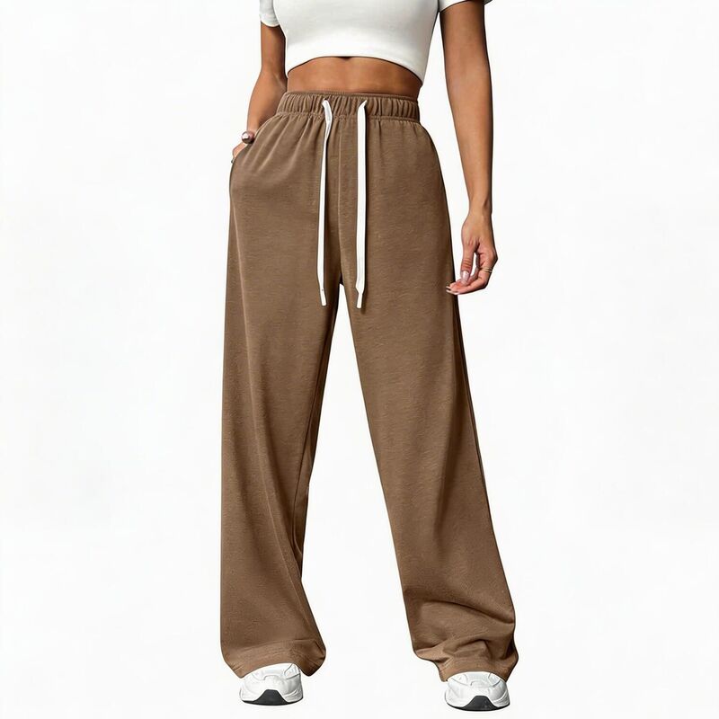 クリアラブ レディース ボトムス 心地よいズボン下 ワイドレッグ スウェットパンツ Clearlove Women\u0027s Baggy Wide Leg Sweatpants Casualounge Pajama Pants for Women Brown 赤銅色