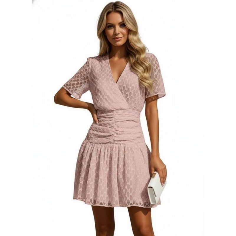 コジョイン レディース トップス 衣装 Vのど首 Kojooin Women\u0027summer Casual Dresseshort Sleeve V-Neck Beach Vacation Dress Pink サクラ色
