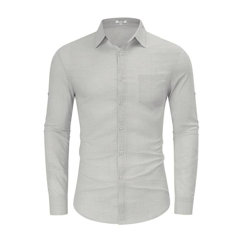 クリアフラワー レディース トップス Tシャツ ボタンダウン ClearFlower Men's Casualong Sleeve Shirt Button Down Lightweight Shirtop Light Gray グレー|ReVida 店
