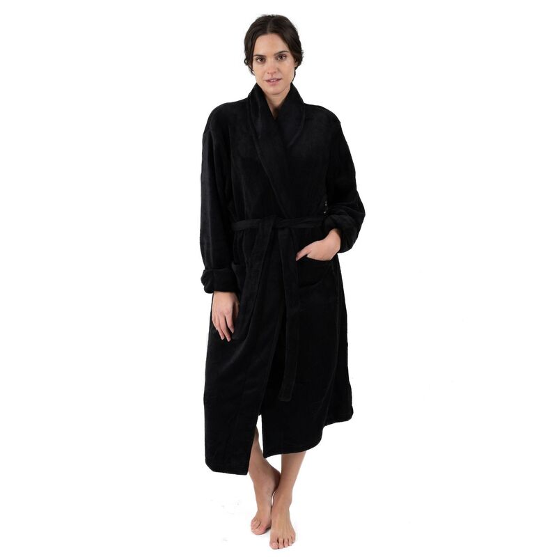 レベレット レディース アンダー御召しもの ナイト爵御召しもの フリース Leveret Womens Fleece Robe Black 黒いこと