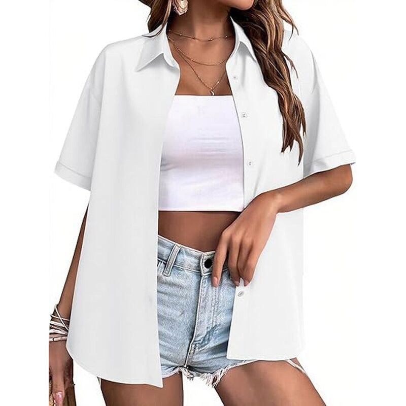 ジーグー レディース トップス プルオーバー トップ Zeagoo Women\u0027s Tropical Hawaiian Shirts Button Up Blouses Casual Summer Beach Tops White 白いこと