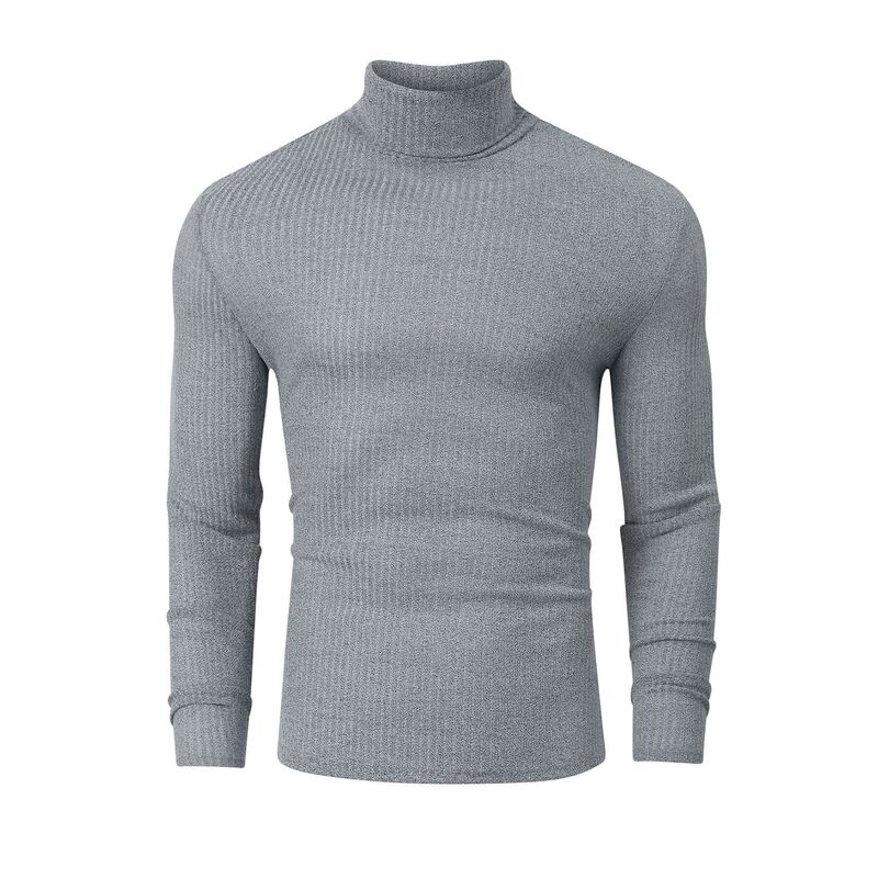 コジョイン レディース アウター ニット・セーター スリムフィット タートルネック Tシャツ Kojooin Men'stretch Muscle Tshirts Turtleneck Long Sleeve Knitees Casual Slim Fit Basic Shirtops Gray グレー｜ReVida 店