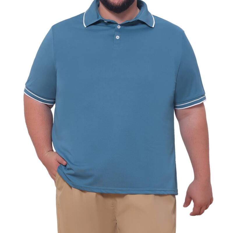 インスパイア シック レディース トップス Tシャツ ポロシャツ トール コントラスト INSPIRE CHIC Men's Big & Tall Contrastrim Polo Shirt Short Sleeve Work Office Golf Shirts Blue ブルー｜ReVida 店 10,205円