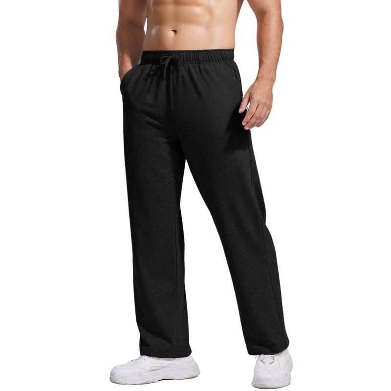 ピンスパーク レディース ボトムス カジュアルパンツ スウェットパンツ コットン Pinspark Men's Lightweight Cotton Sweatpants Baggy Open Bottom Lounge Jogger Pants with Pockets Black ブラック|ReVida 店