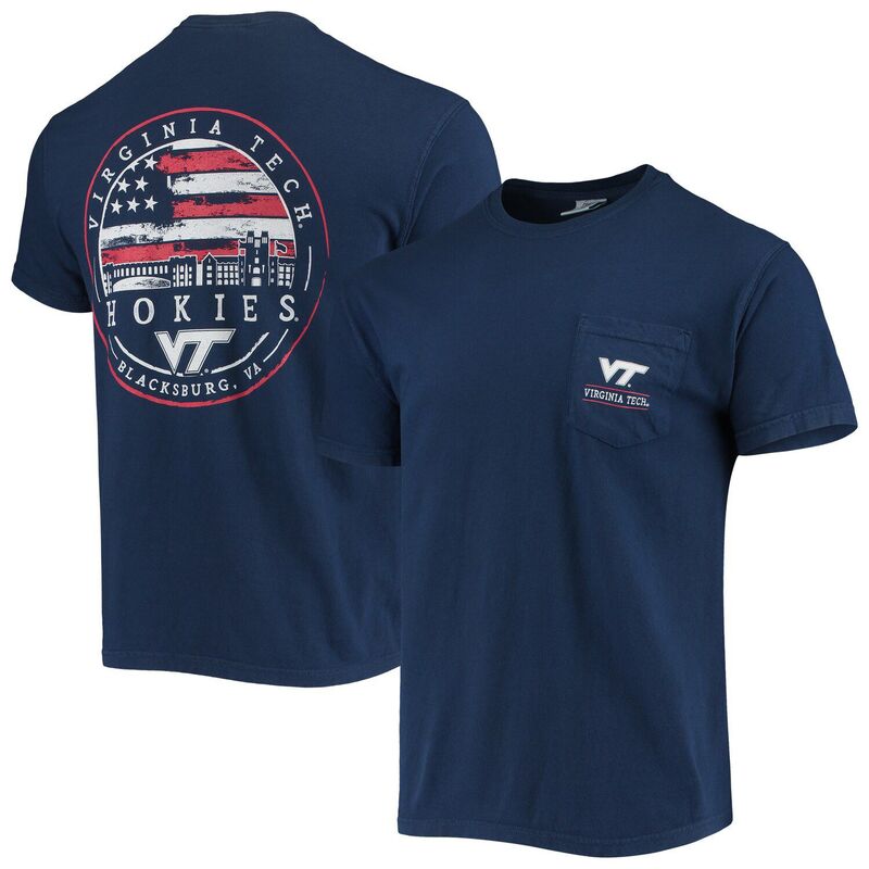 イメージワン レディース トップス Tシャツ Image One Men's Navy Virginia Techokies Campus Americana T-Shirt Vat Navy ネイビー｜ReVida 店