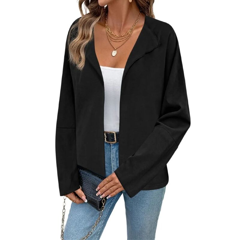 エリート肝ったま レディース アウター 上衣・上衣 スポーツジャケット EliteSpirit Women\u0027s Blazer Long Sleeve Open Front Blazers Casual Work Lightweight Suit Jacket Black 黒いこと