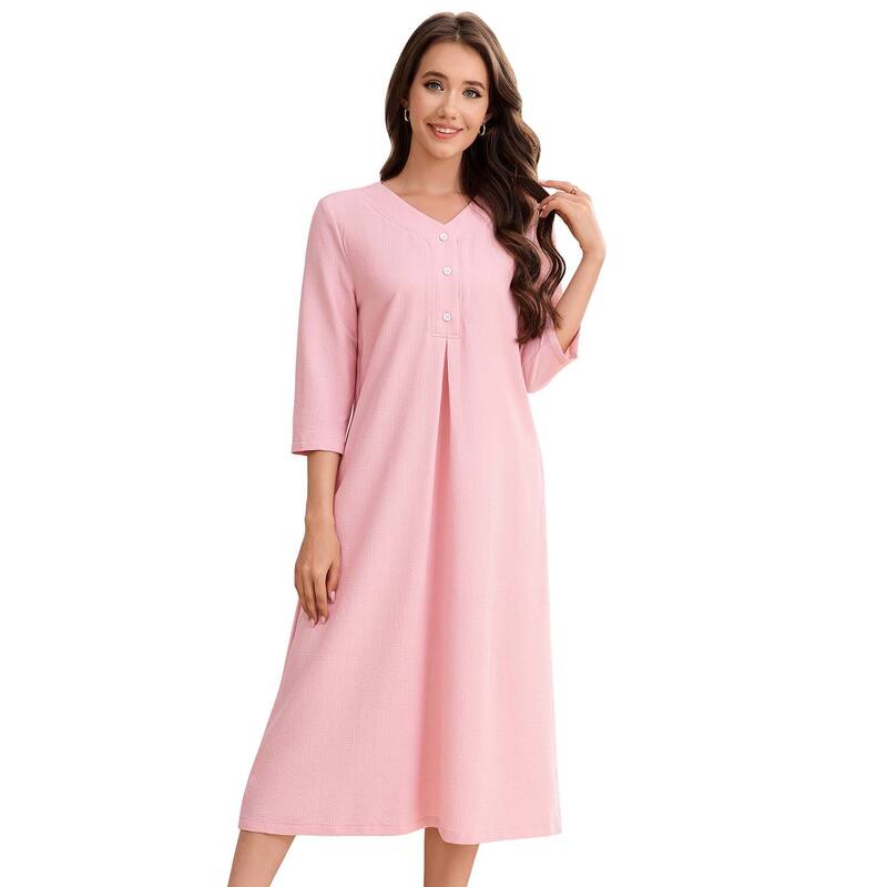 コジョイン レディース アンダー御召しもの ナイト爵御召しもの Kojooin Women Long Sleeve Nightgown Lightweight Long Sleep Dress Pink サクラ色