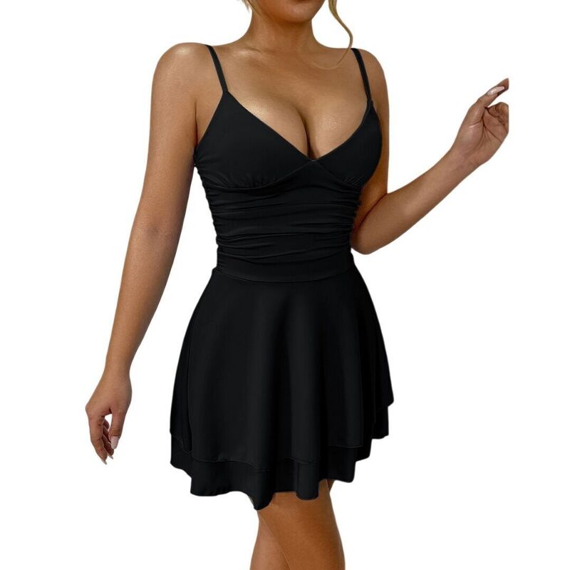 上半身大きさ レディース トップス 衣装 フラウンス裾 ティアード A 生産ライン ギャザー フラウンス BODDYSIZE Women\u0027s A Line Short Dressespaghetti Strap Ruched Corsetiered Ruffle Hem Dresses Black 黒いこと