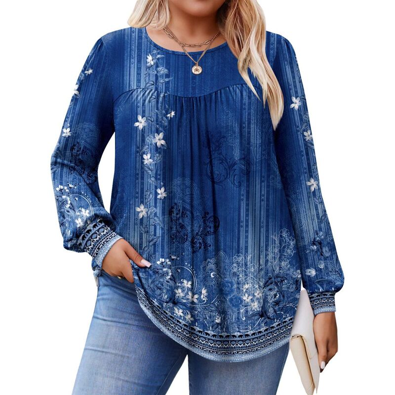 ジーグー レディース トップス プルオーバー 労働者の一団のど首 トップ Zeagoo Women\u0027s Fallong Sleeve Crew Neck Babydoll Tunic Tops Business Work Blouses Blue 青色