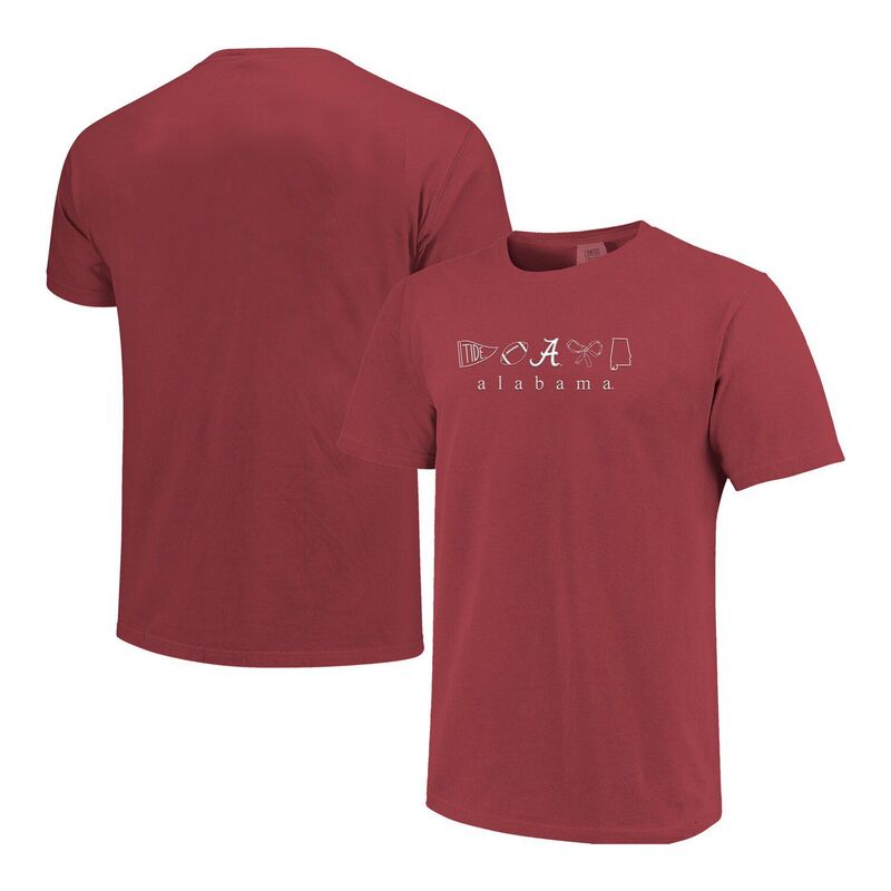 イメージワン レディース トップス Tシャツ Image One Women's Crimson Alabama Crimson Tide Comfort Colors T-Shirt Ala Red レッド｜ReVida 店