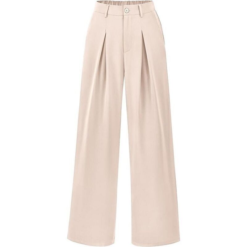 エリートチョイス レディース ボトムス 心地よいズボン下 ワイドレッグ 御機嫌酉の方角 Elitechoice Women High Waist Palazzo Pants Causal Wide Leg Trousers Work Office Businessuit Pant Apricot 杏