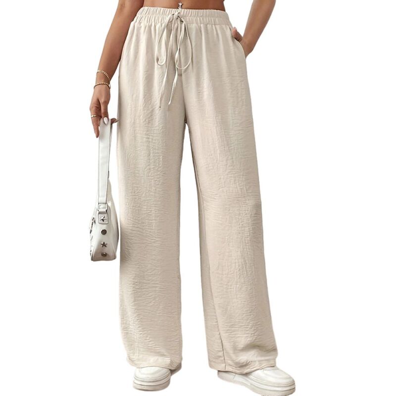 ジョイジョイ レディース ボトムス 心地よいズボン下 ワイドレッグ JoyJoy Women\u0027summer Palazzo Pants Flowy Wide Leg Beach Trousers Casual Daily Lounge Pants Apricot 杏