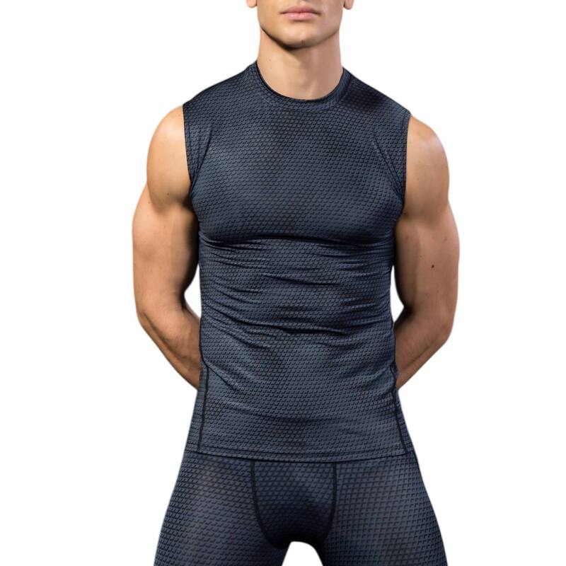 アンナカシ レディース トップス Tシャツ ノースリーブ Anna-Kaci Mensleeveless Compression Workoutop with Textured Fabric and Fitted Athleticut Black ブラック｜ReVida 店