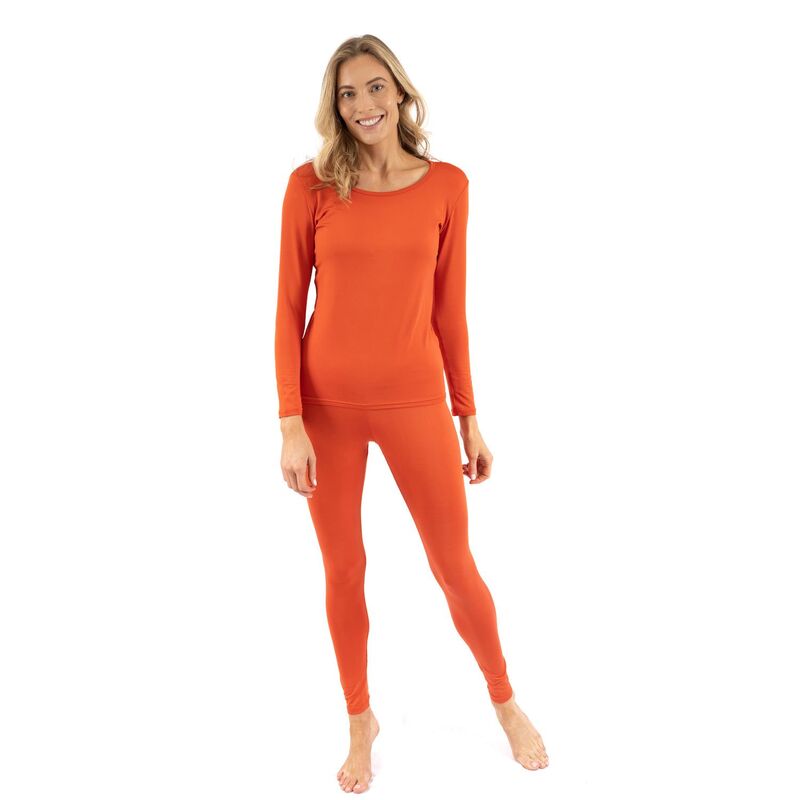レベレット レディース アンダーウェア ナイトウェア Leveret Womens Two Piece Thermal Pajamasolid Mustard L Orange オレンジ｜ReVida 店