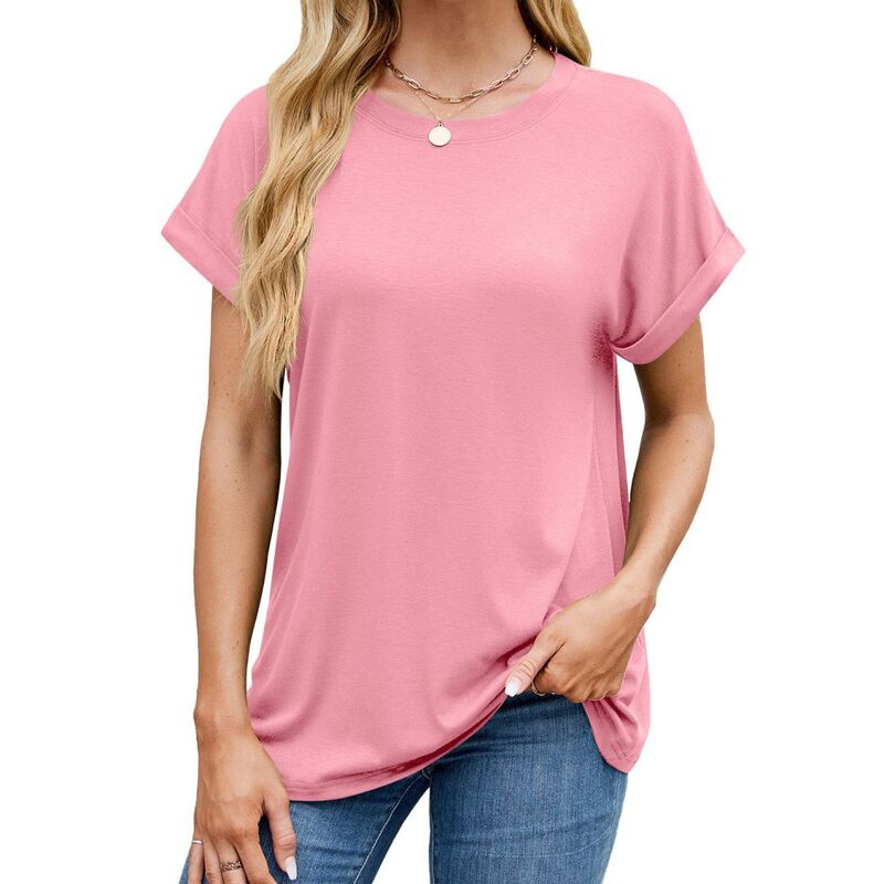 イエスファッション レディース トップス Tシャツ Yesfashion Women'summer Tops Oversized Short Sleeve Business Casual T Shirts Trendy Fashion Clothes Pink ピンク|ReVida 店
