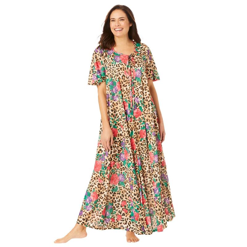 オンリーネセシティーズ レディース アンダーウェア ナイトウェア プラスサイズ プリント Only Necessities Plusize Sweeping Printed Lounger Neutral Floral Animal アニマル|ReVida 店