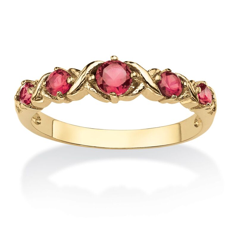 パームビーチジュエリー レディース アクセサリー リング PalmBeach Jewelry Gold-plated Simulated Birthstone X O Ring Sizes 5-10 October Tourmaline ゴールド｜ReVida 店