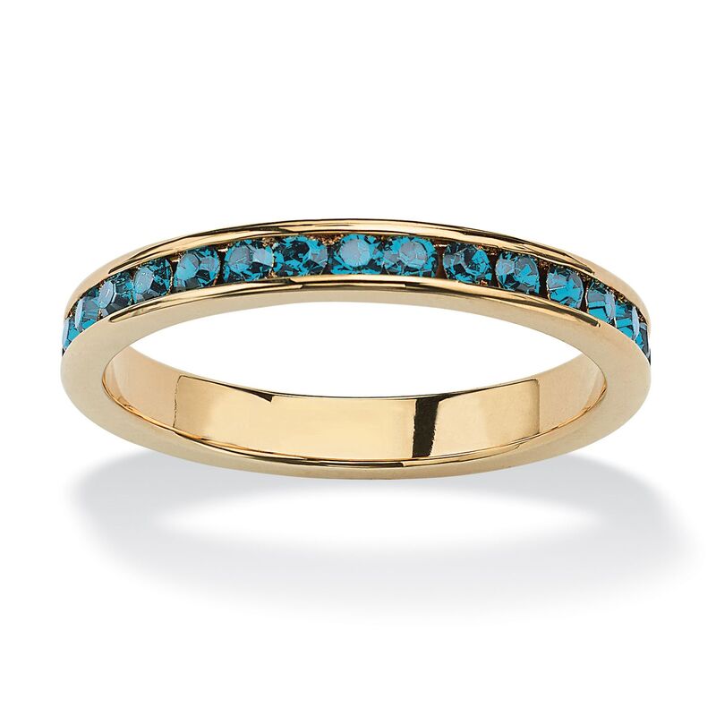 パームビーチジュエリー レディース アクセサリー リング PalmBeach Jewelry Round Simulated Birthstone Stackableternity Ring-Platedecember Blue Topaz ブルー|ReVida 店