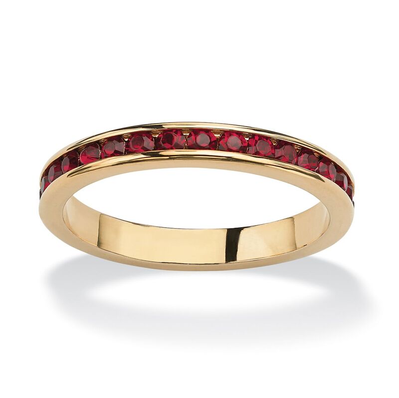 パームビーチジュエリー レディース アクセサリー リング PalmBeach Jewelry Round Simulated Birthstone Stackableternity Ring-Plated January Garnet ゴールド｜ReVida 店