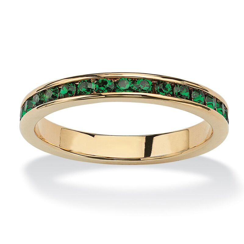パームビーチジュエリー レディース アクセサリー リング PalmBeach Jewelry Round Simulated Birthstone Stackableternity Ring-Plated May Emerald エメラルド｜ReVida 店